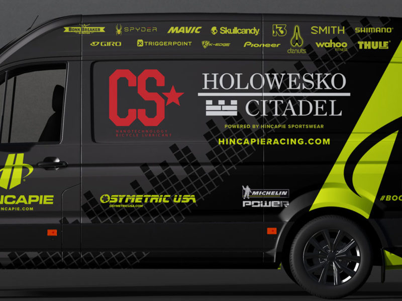 hincapie racing team vehicle wrap