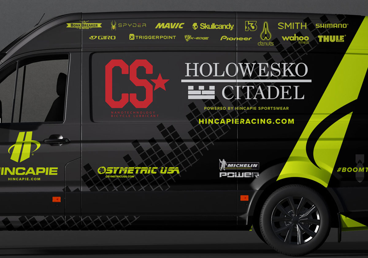 hincapie racing team vehicle wrap